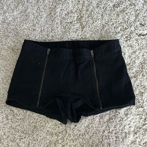 Black Zippered Women's Shorts